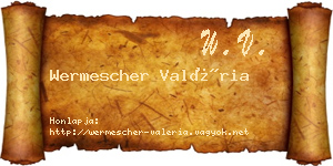 Wermescher Valéria névjegykártya